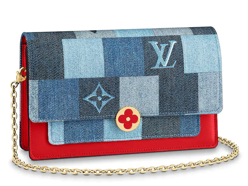 LOUIS VUITTON MONOGRAM DENIM CANVAS FLORE CHAIN WALLET M69036