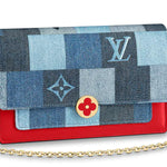 LOUIS VUITTON MONOGRAM DENIM CANVAS FLORE CHAIN WALLET M69036