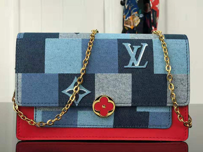 LOUIS VUITTON MONOGRAM DENIM CANVAS FLORE CHAIN WALLET M69036