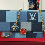 LOUIS VUITTON MONOGRAM DENIM CANVAS FLORE CHAIN WALLET M69036