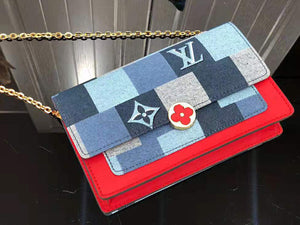 LOUIS VUITTON MONOGRAM DENIM CANVAS FLORE CHAIN WALLET M69036