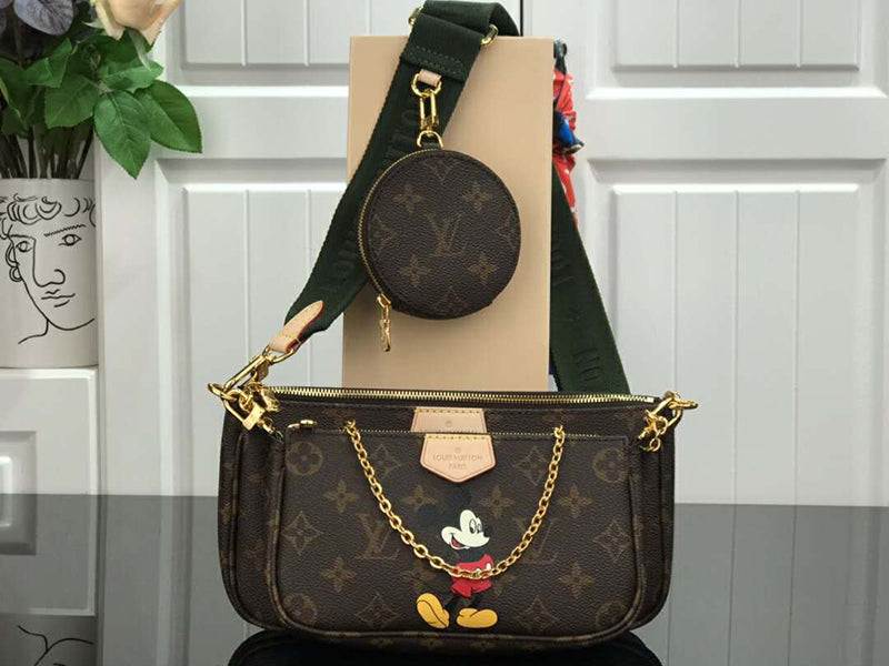 LOUIS VUITTON MONOGRAM CANVAS MULTI POCHETTE ACCESSOIRES WITH MICKEY