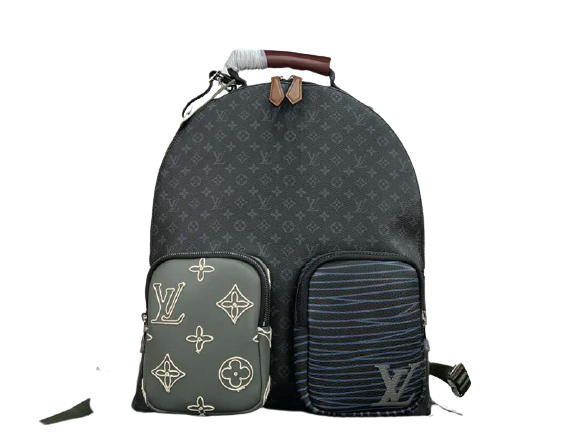 LOUIS VUITTON MONOGRAM ECLIPSE CANVAS DOUBLE POCKETS BACKPACK M56851