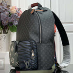 LOUIS VUITTON MONOGRAM ECLIPSE CANVAS DOUBLE POCKETS BACKPACK M56851