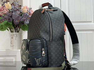 LOUIS VUITTON MONOGRAM ECLIPSE CANVAS DOUBLE POCKETS BACKPACK M56851