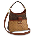 LOUIS VUITTON MONOGRAM CANVAS AND MONOGRAM REVERSE CANVAS HOBO DAUPHINE MM