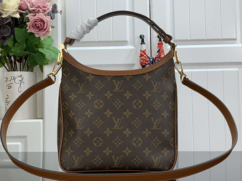 LOUIS VUITTON MONOGRAM CANVAS AND MONOGRAM REVERSE CANVAS HOBO DAUPHINE MM