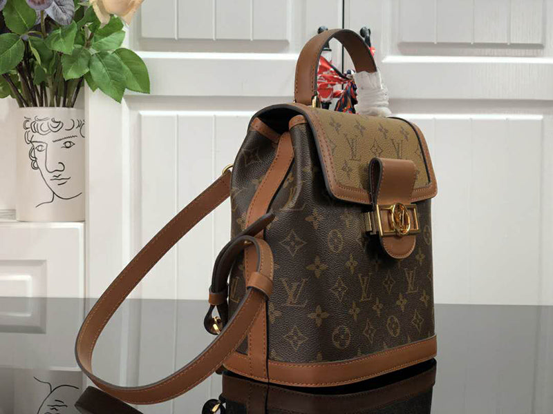 LOUIS VUITTON MONOGRAM CANVAS AND MONOGRAM REVERSE CANVAS DAUPHINE BACKPACK PM