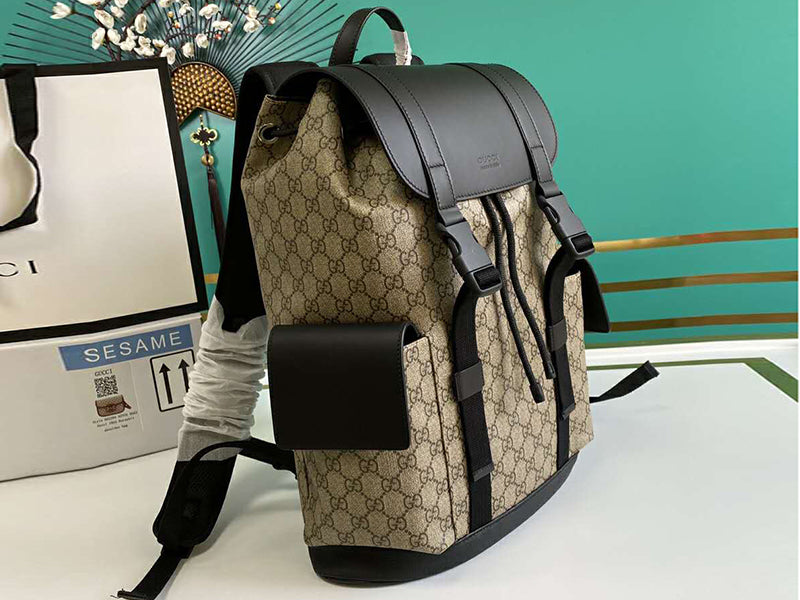 GUCCI GG SUPREME MONOGRAM SOFT BACKPACK BLACK 450958