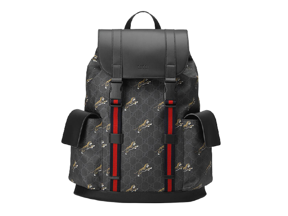 GUCCI BESTIARY BACKPACK WITH TIGERS BLACK 495563