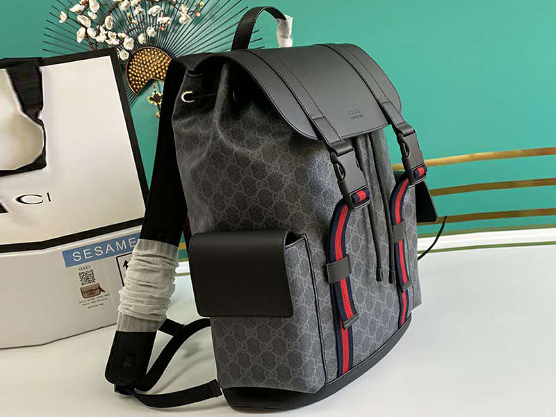 GUCCI GG BLACK BACKPACK 495564