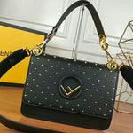 Fendi Kan I F Leather Bag Black