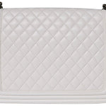 BOY CHANEL FLAP BAG LARGE WHITE