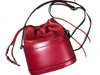 GUCCI 1955 HORSEBIT LEATHER BUCKET BAG RED 602118