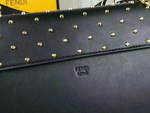 Fendi Kan I F Leather Bag Black