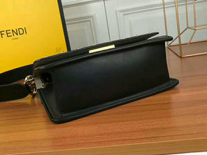 Fendi Kan I F Leather Bag Black