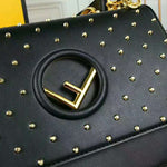 Fendi Kan I F Leather Bag Black