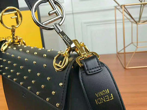 Fendi Kan I F Leather Bag Black