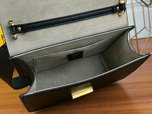 Fendi Kan I F Leather Bag Black