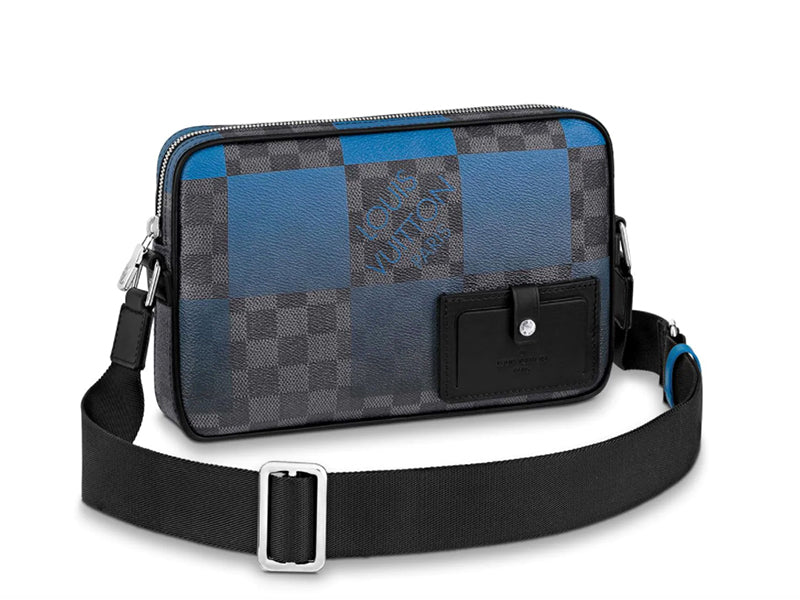 LOUIS VUITTON DAMIER GRAPHITE GIANT CANVAS ALPHA MESSENGER BLUE N40408