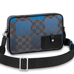 LOUIS VUITTON DAMIER GRAPHITE GIANT CANVAS ALPHA MESSENGER BLUE N40408