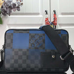 LOUIS VUITTON DAMIER GRAPHITE GIANT CANVAS ALPHA MESSENGER BLUE N40408