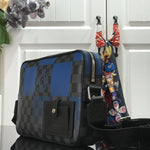 LOUIS VUITTON DAMIER GRAPHITE GIANT CANVAS ALPHA MESSENGER BLUE N40408