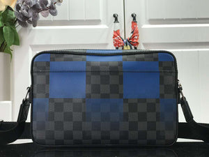 LOUIS VUITTON DAMIER GRAPHITE GIANT CANVAS ALPHA MESSENGER BLUE N40408