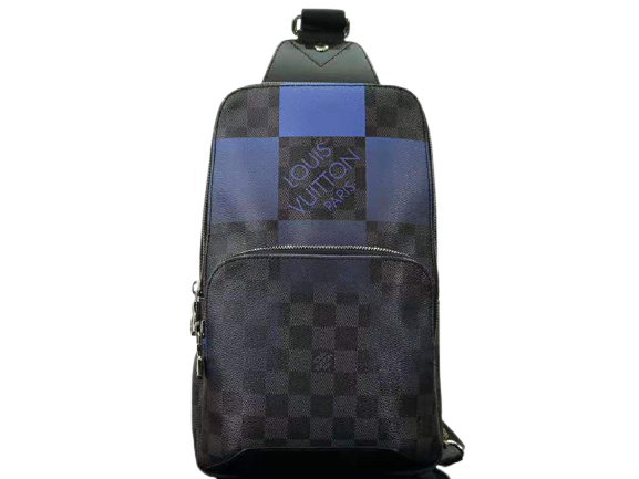 LOUIS VUITTON DAMIER GRAPHITE GIANT CANVAS AVENUE SLING BAG BLUE N40404