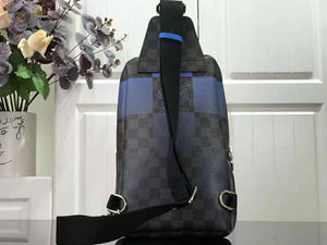 LOUIS VUITTON DAMIER GRAPHITE GIANT CANVAS AVENUE SLING BAG BLUE N40404