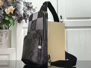 LOUIS VUITTON DAMIER GRAPHITE GIANT CANVAS AVENUE SLING BAG GREY N40403