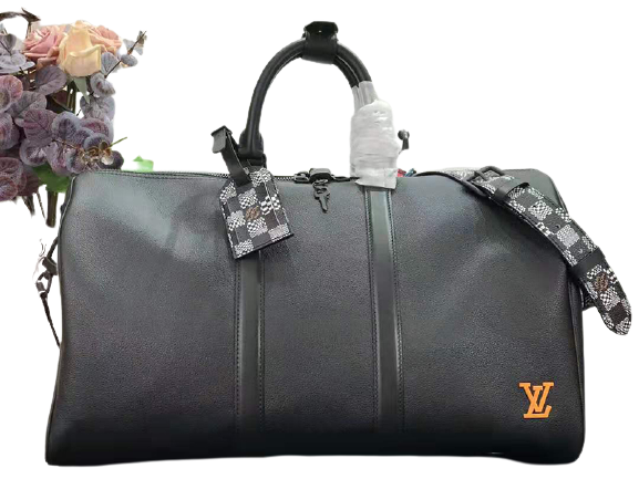 LOUIS VUITTON TAURILLON LEATHER KEEPALL BANDOULIÈRE 45 BLACK