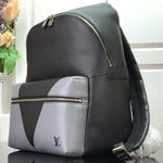 LOUIS VUITTON TAIGA LEATHER DISCOVERY BACKPACK BLACK AND GREY M30735