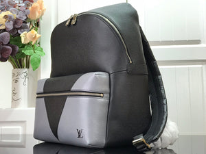 LOUIS VUITTON TAIGA LEATHER DISCOVERY BACKPACK BLACK AND GREY M30735