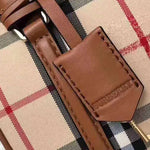 BURBERRY BOSTON BAG IN VINTAGE CHECK AND LEATHER BROWN