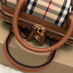 BURBERRY BOSTON BAG IN VINTAGE CHECK AND LEATHER BROWN