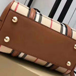 BURBERRY BOSTON BAG IN VINTAGE CHECK AND LEATHER BROWN