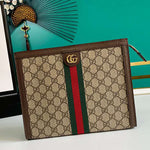 GUCCI OPHIDIA POUCH GG SUPREME CANVAS BROWN 625549