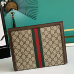 GUCCI OPHIDIA POUCH GG SUPREME CANVAS BROWN 625549