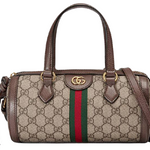 GUCCI OPHIDIA GG SMALL BOSTON BAG BROWN