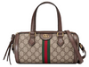 GUCCI OPHIDIA GG SMALL BOSTON BAG BROWN