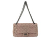 CHANEL 2.55 DOUBLE FLAP CROC LEATHER EFFECT PINK