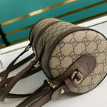 GUCCI OPHIDIA GG SMALL BOSTON BAG BROWN