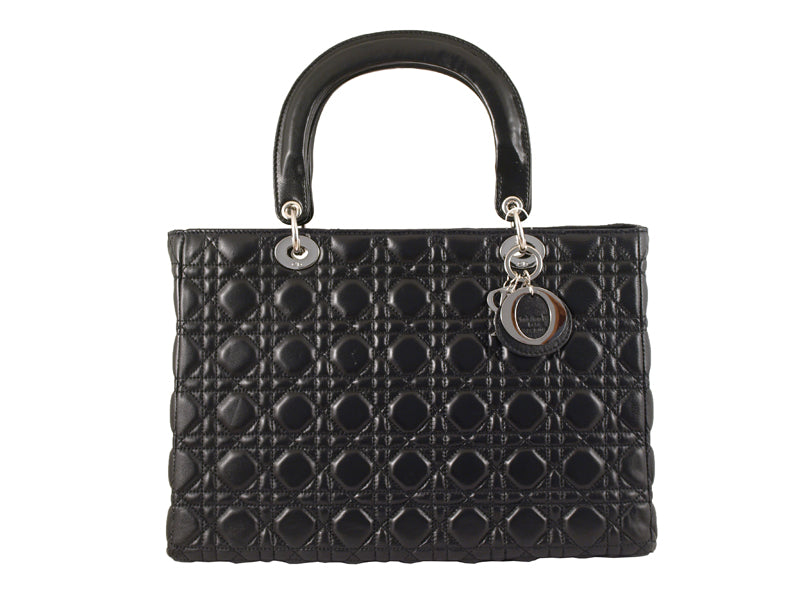 DIOR LARGE LAMBSKIN BAG BLACK