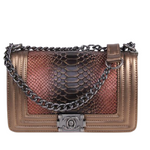 BOY CHANEL FLAP BAG BRONZE WITH SNAKE