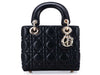 DIOR NANO LEATHER BAG GOLD HARDWARE BLACK