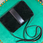 GUCCI ARLI SMALL SHOULDER BAG SUEDE BLACK WITH BLACK TRIM