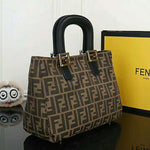 Fendi Ff Fabric Tote With Golden Hardware Ff06