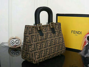 Fendi Ff Fabric Tote With Golden Hardware Ff06