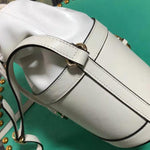 GUCCI 1955 HORSEBIT LEATHER BUCKET BAG WHITE 602118